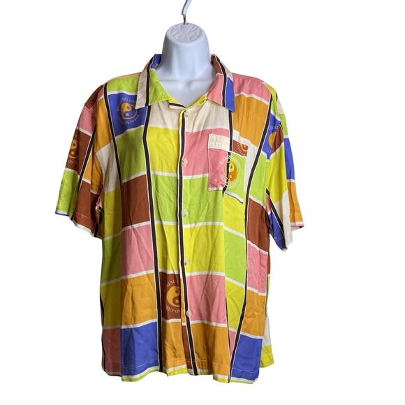 Weekend Cartel Men's Rainbow Yin Yang Shirt Size L Australian Casual Weekends - Picture 1 of 14